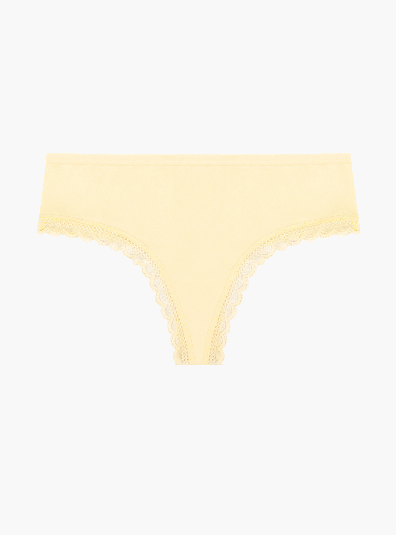 Хлопковые светло-желтые стринги Indefini (Арт. 1268LDS)