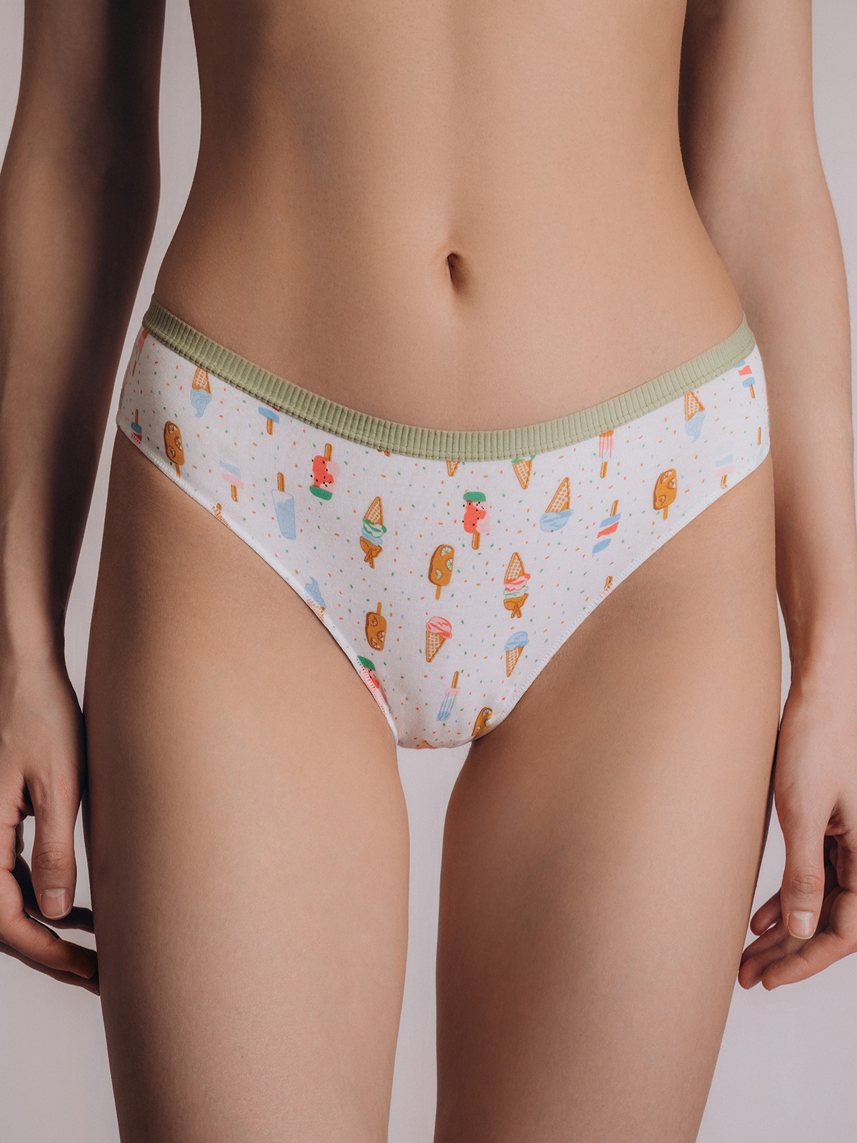 Женские трусы слипы Indefini с принтом (Арт. 3341LUB)