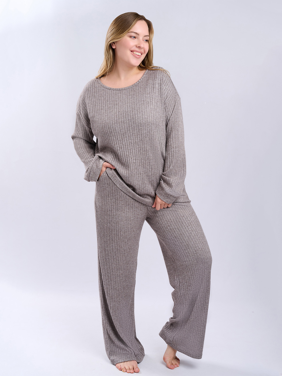 Женская пижама indefini серого цвета (Арт. 5097TCC)