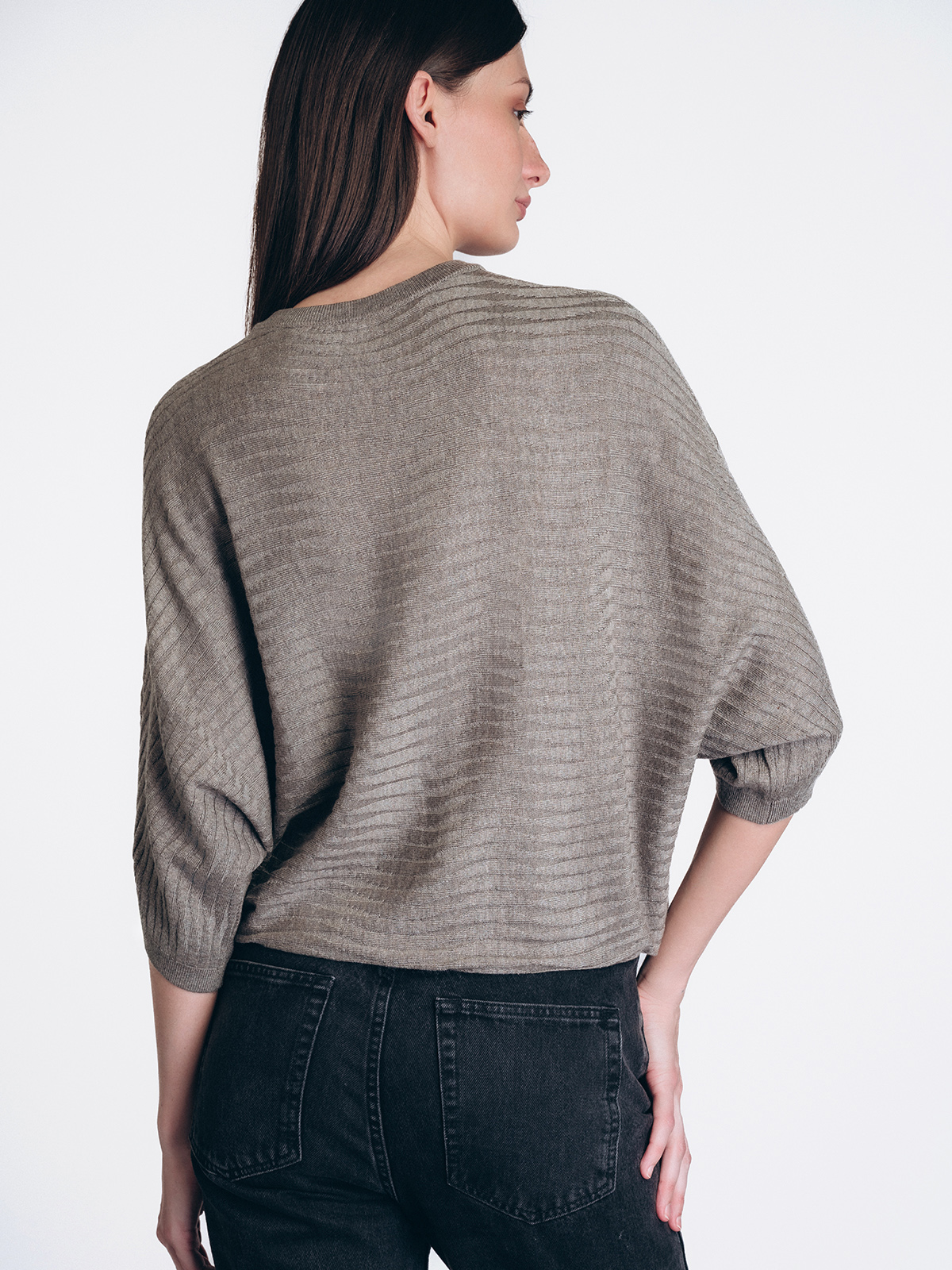 Женская кофта «летучая мышь» кофейного цвета (Арт. 5213TBC)