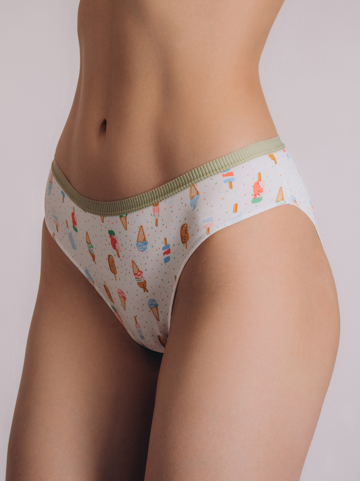 Женские трусы слипы Indefini с принтом (Арт. 3341LUB)