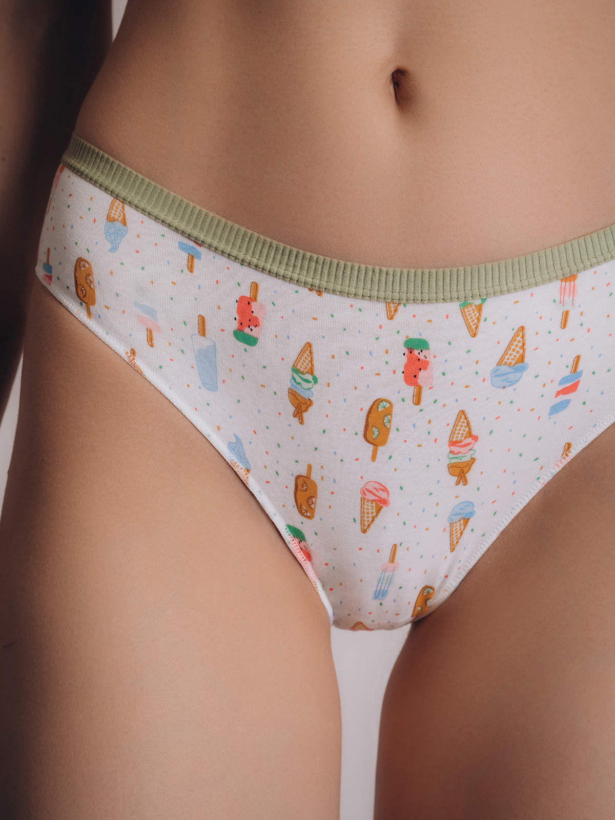 Женские трусы слипы Indefini с принтом (Арт. 3341LUB)