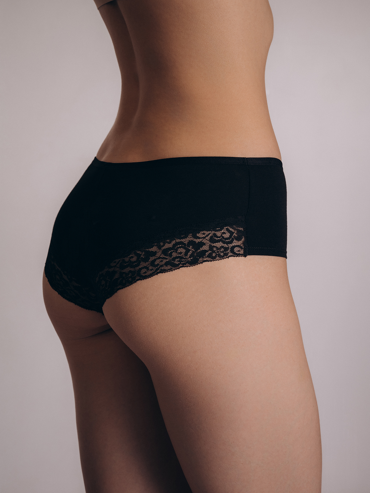 Женские чёрные трусы-слипы с кружевом (Арт. 5057LUF)
