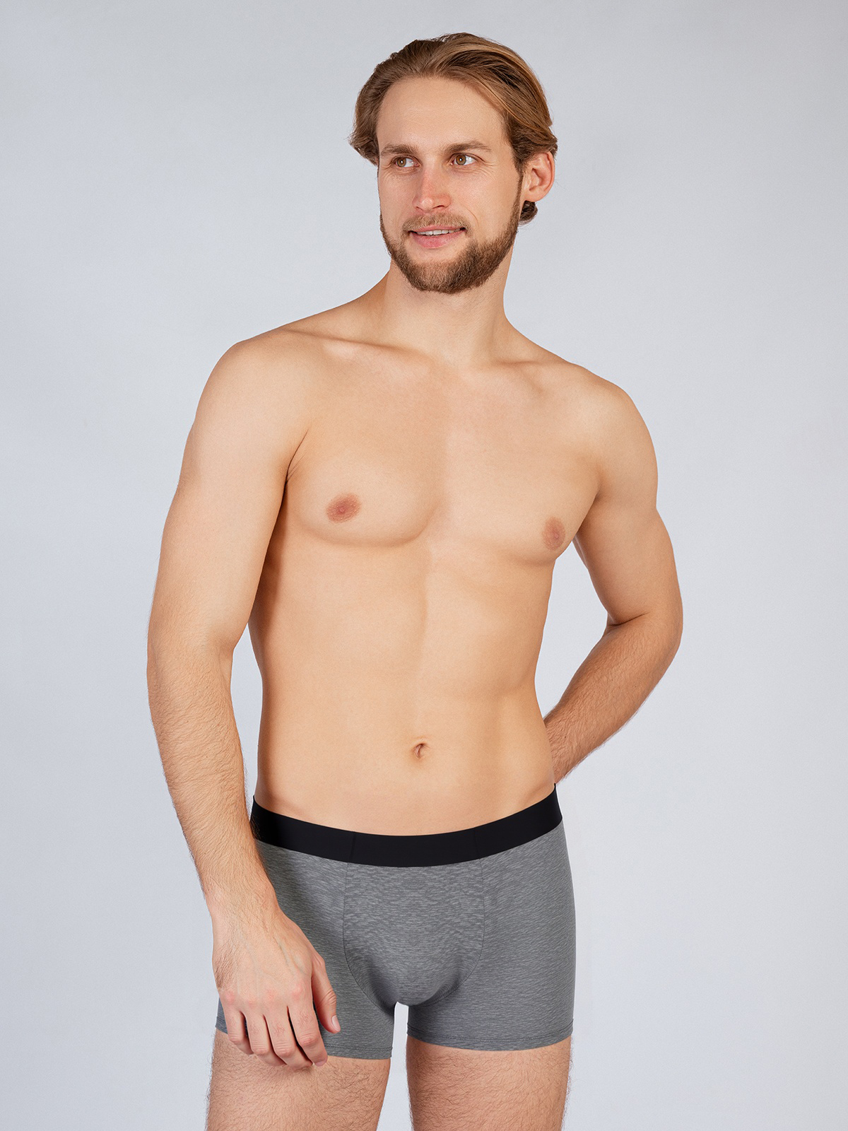 Бесшовные мужские трусы боксеры Indefini серые (Арт. 5091MUG)