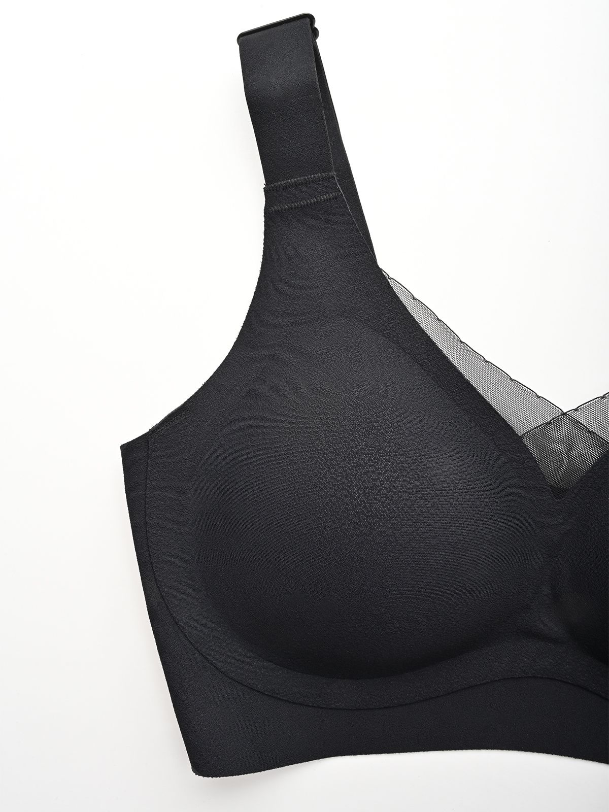 Бесшовный топ-бюстгальтер PLUS-SIZE (Арт. 5194WXY), качество - Полиамид, цвет Черный
