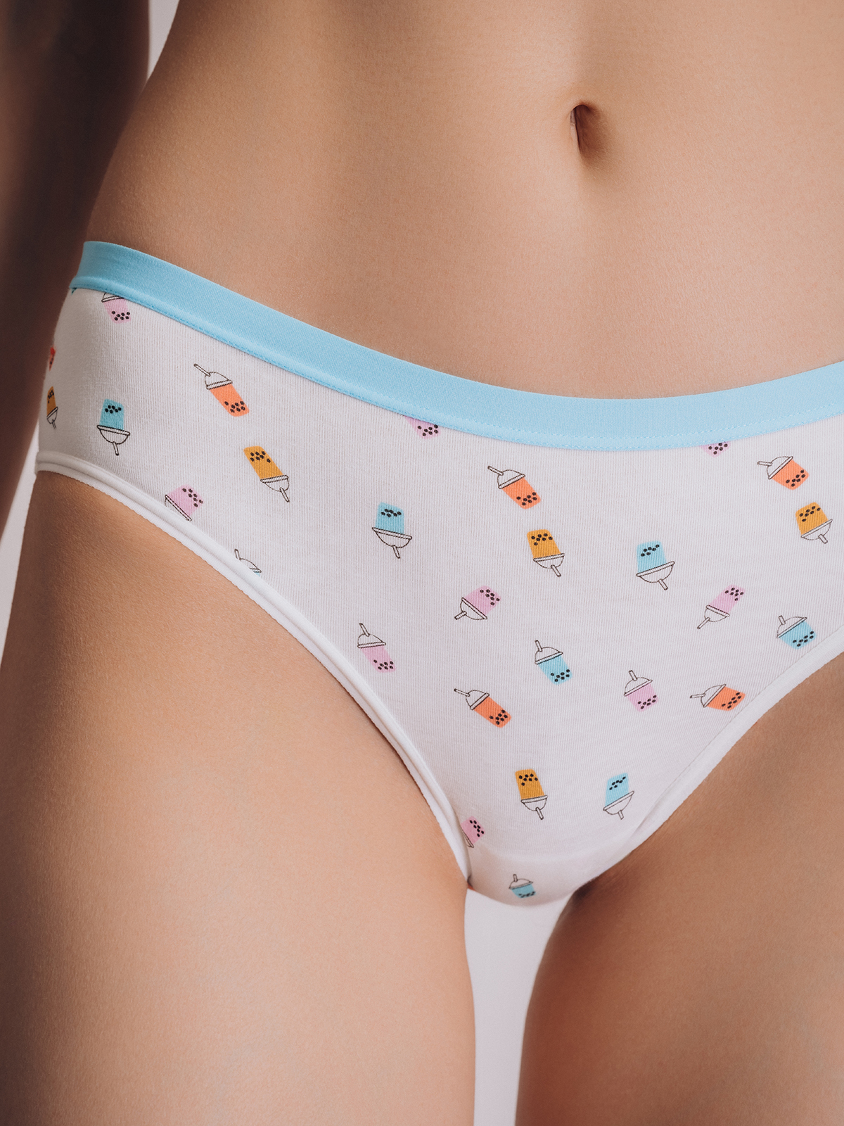 Хлопковые трусы-слипы с забавным принтом Indefini (Арт. 3224LUB)