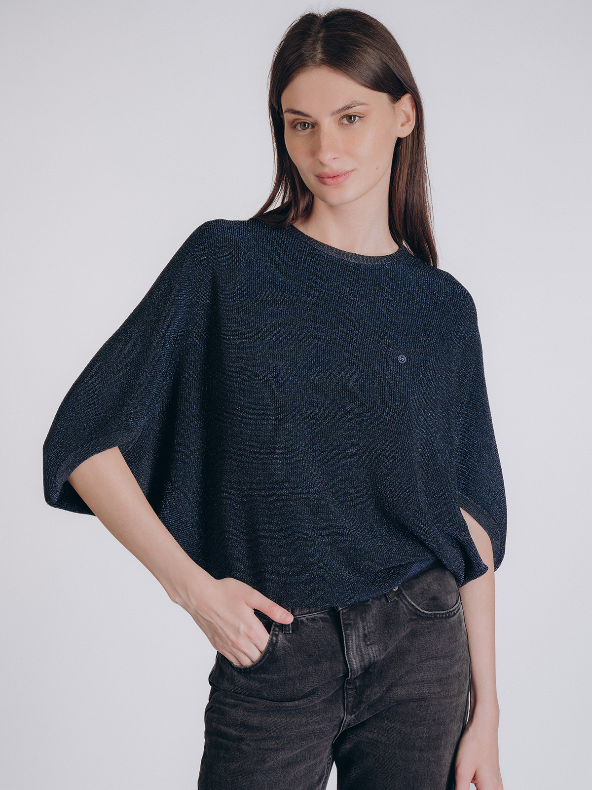 Женская кофта тёмно-синего цвета (Арт. 5224TBC)