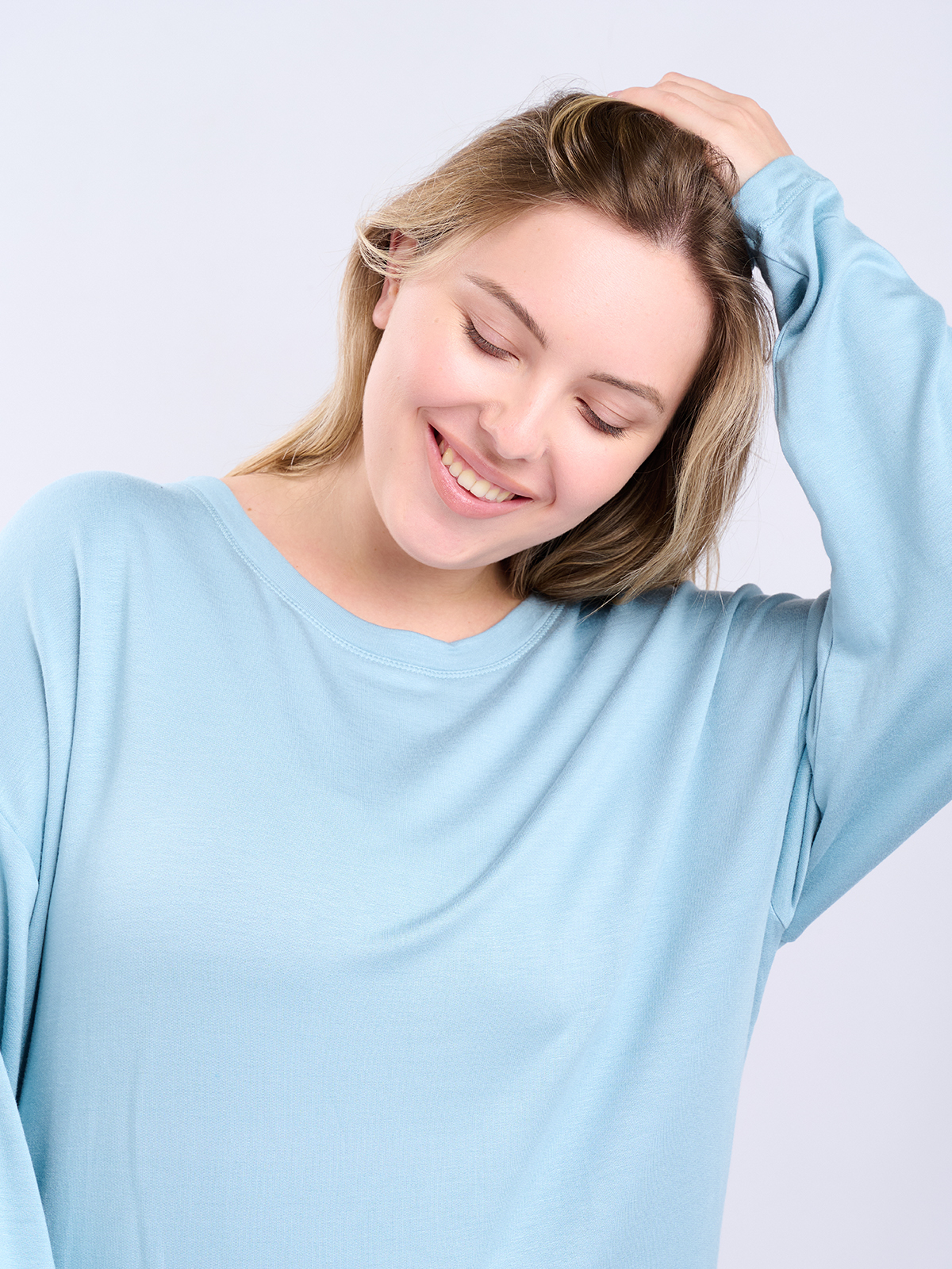 Женская голубая пижама с длинным рукавом (Арт. 5109TCC)