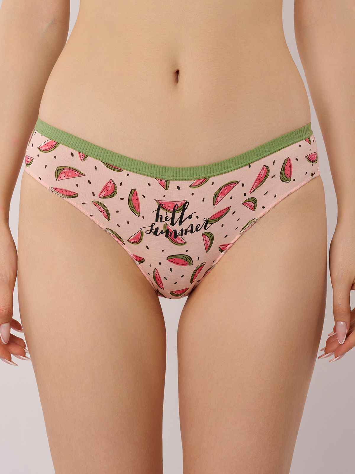 Женские трусы слипы Indefini с арбузами (Арт. 3342LUB)