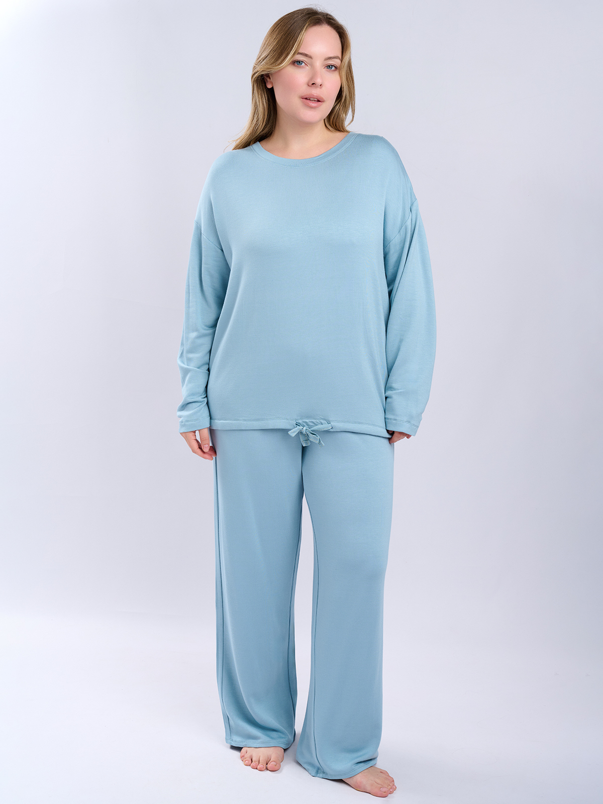 Женская голубая пижама с длинным рукавом (Арт. 5109TCC)