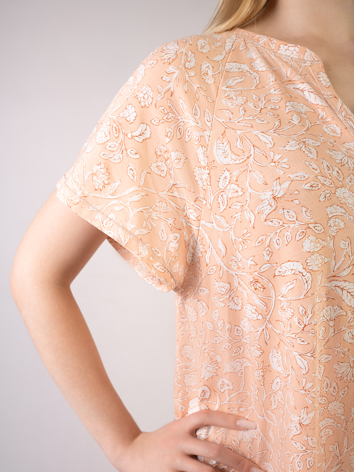 Женская персиковая бамбуковая сорочка (Арт. 5060SDX)