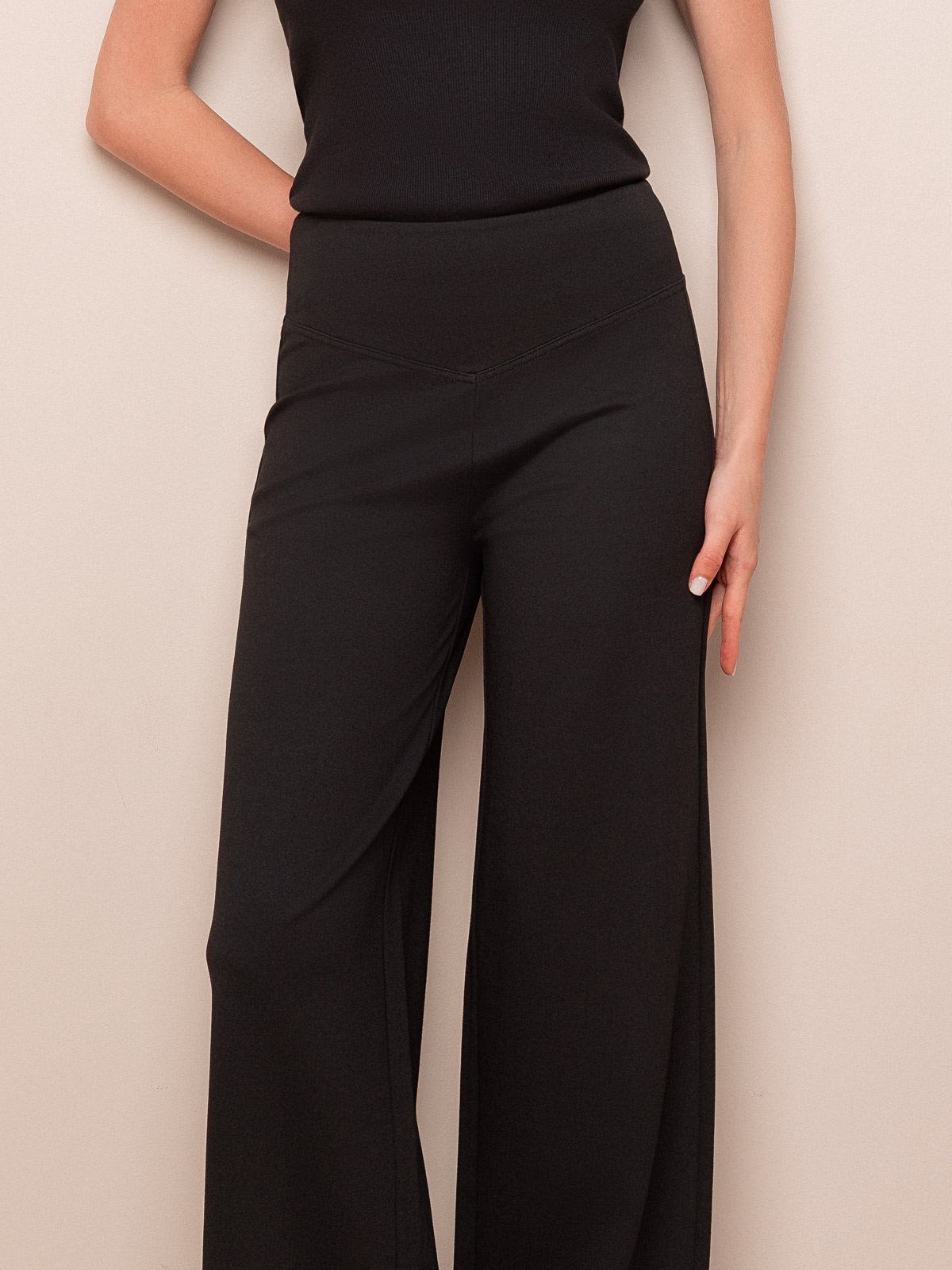 Женские брюки-клеш черные (Арт. 4306TDJ)