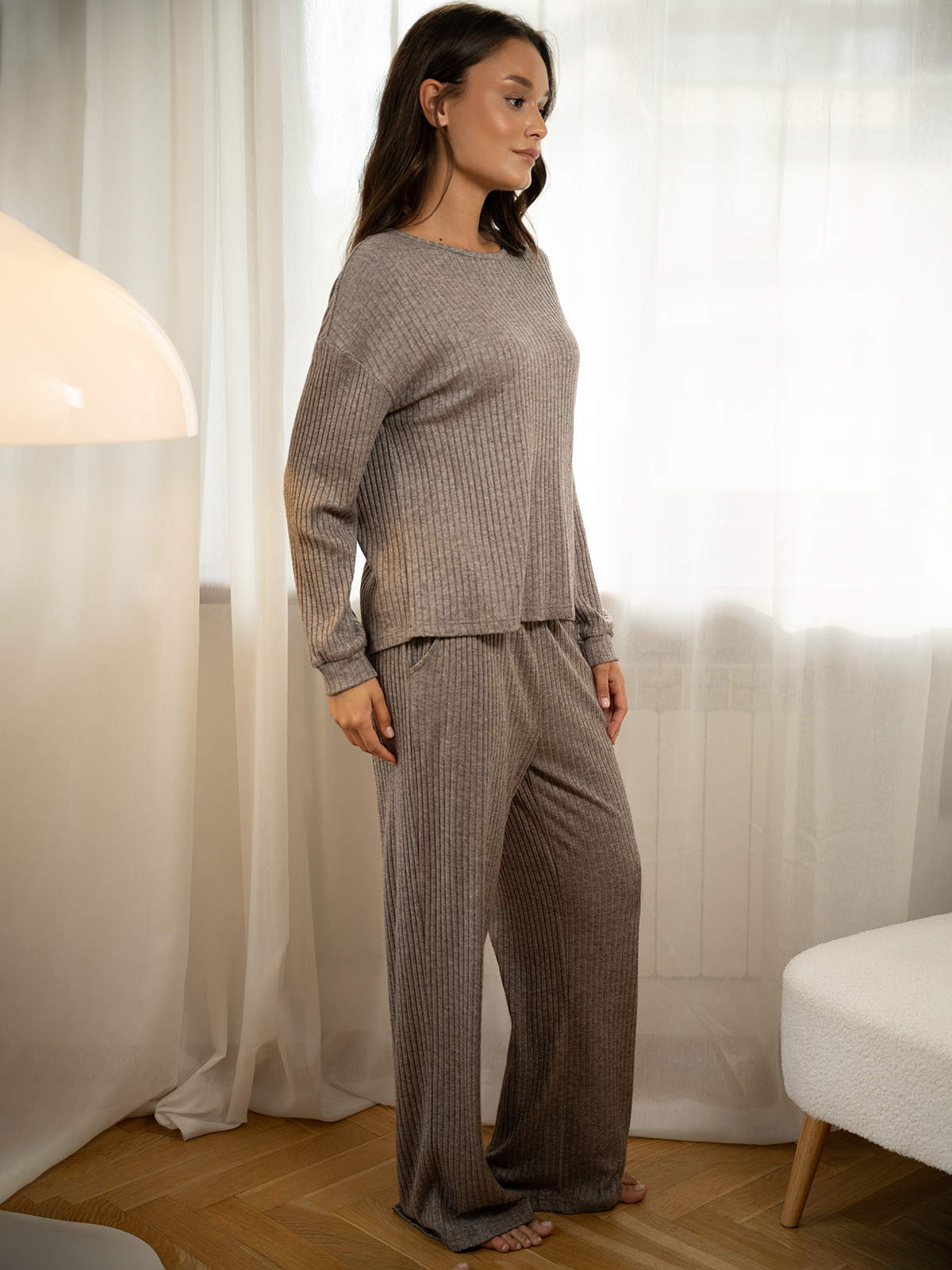 Женская пижама indefini серого цвета (Арт. 5097TCC)