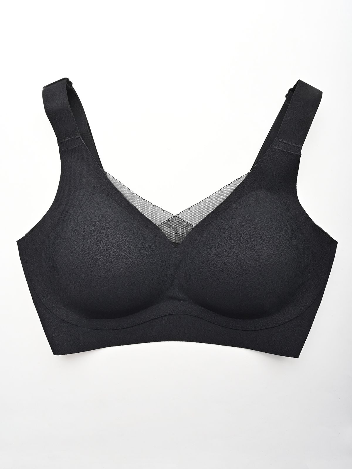 Бесшовный топ-бюстгальтер PLUS-SIZE (Арт. 5194WXY), качество - Полиамид, цвет Черный